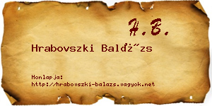 Hrabovszki Balázs névjegykártya