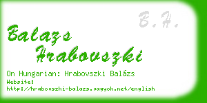 balazs hrabovszki business card